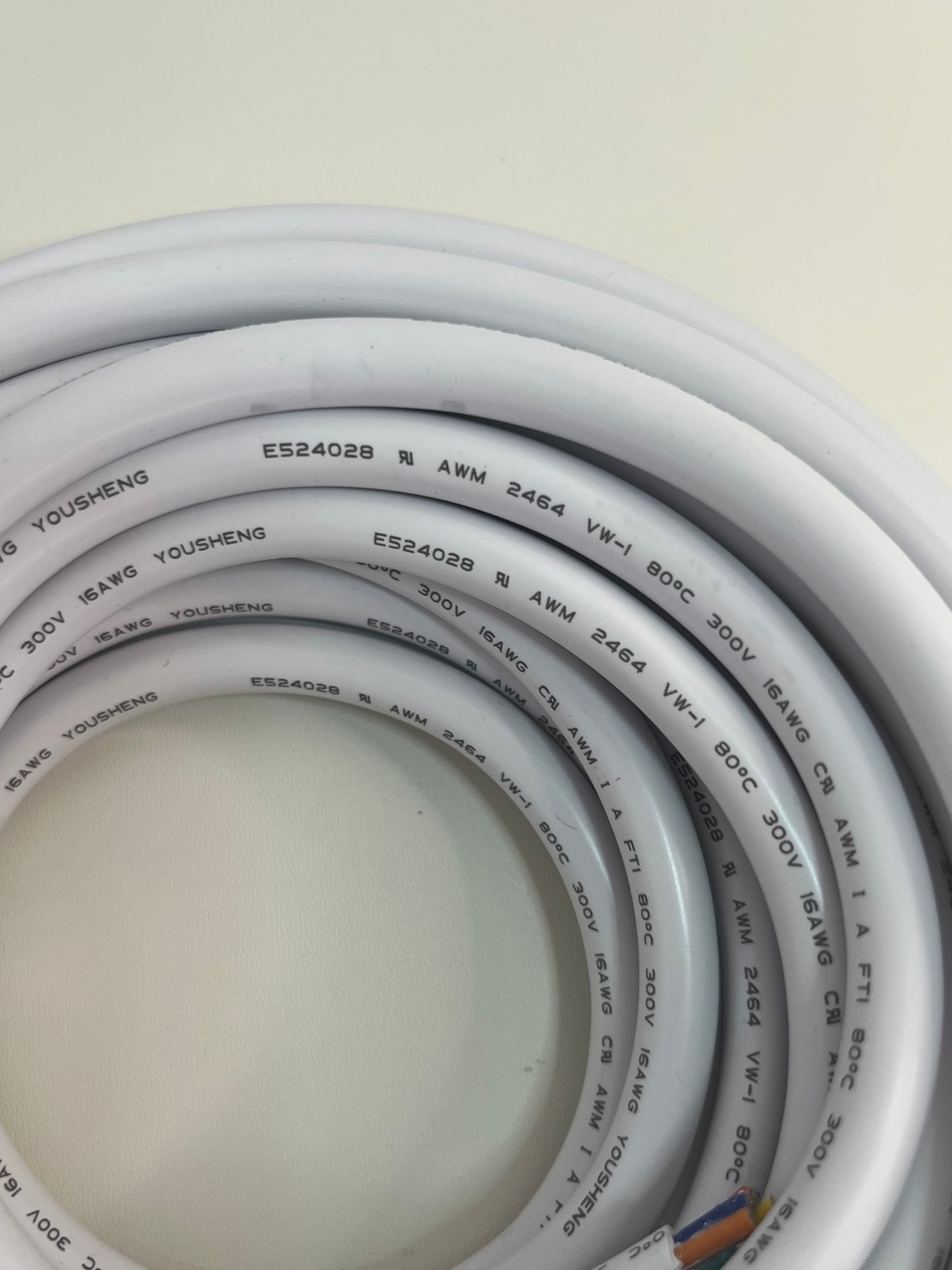 16 Gauge 7 Conductor Electrical Wire – 32.8FT White Stranded Low Voltage Cable