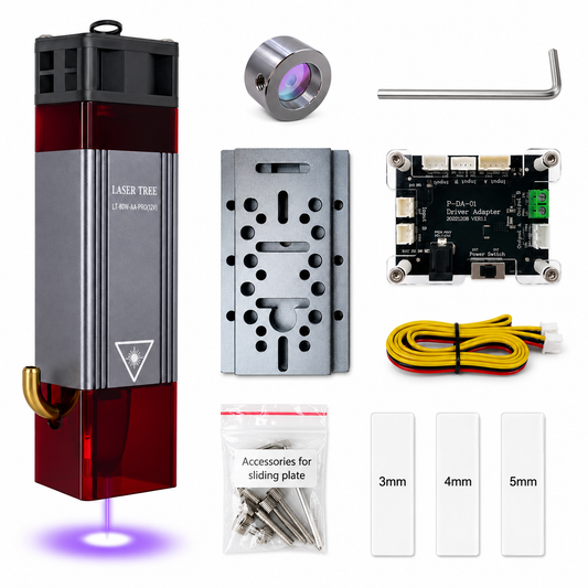 LASER TREE 10W Laser Engraving Module with Air Assist – 10000mW CNC Laser Cutter Head 12V Class 4