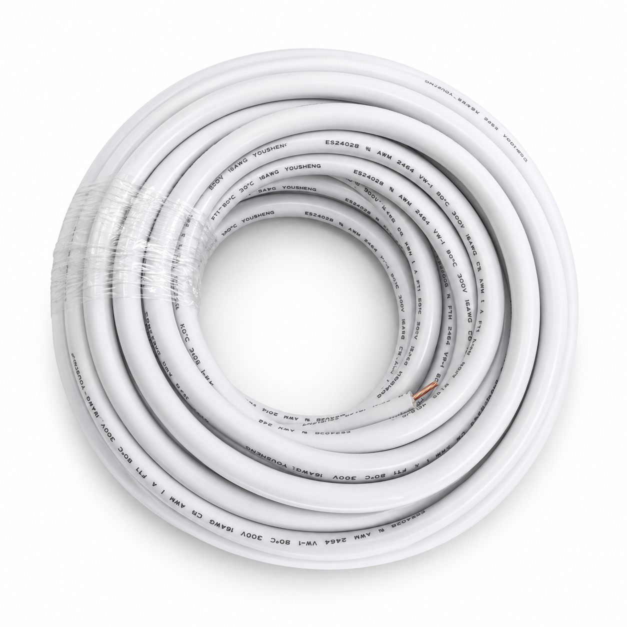 16 Gauge 7 Conductor Electrical Wire – 32.8FT White Stranded Low Voltage Cable