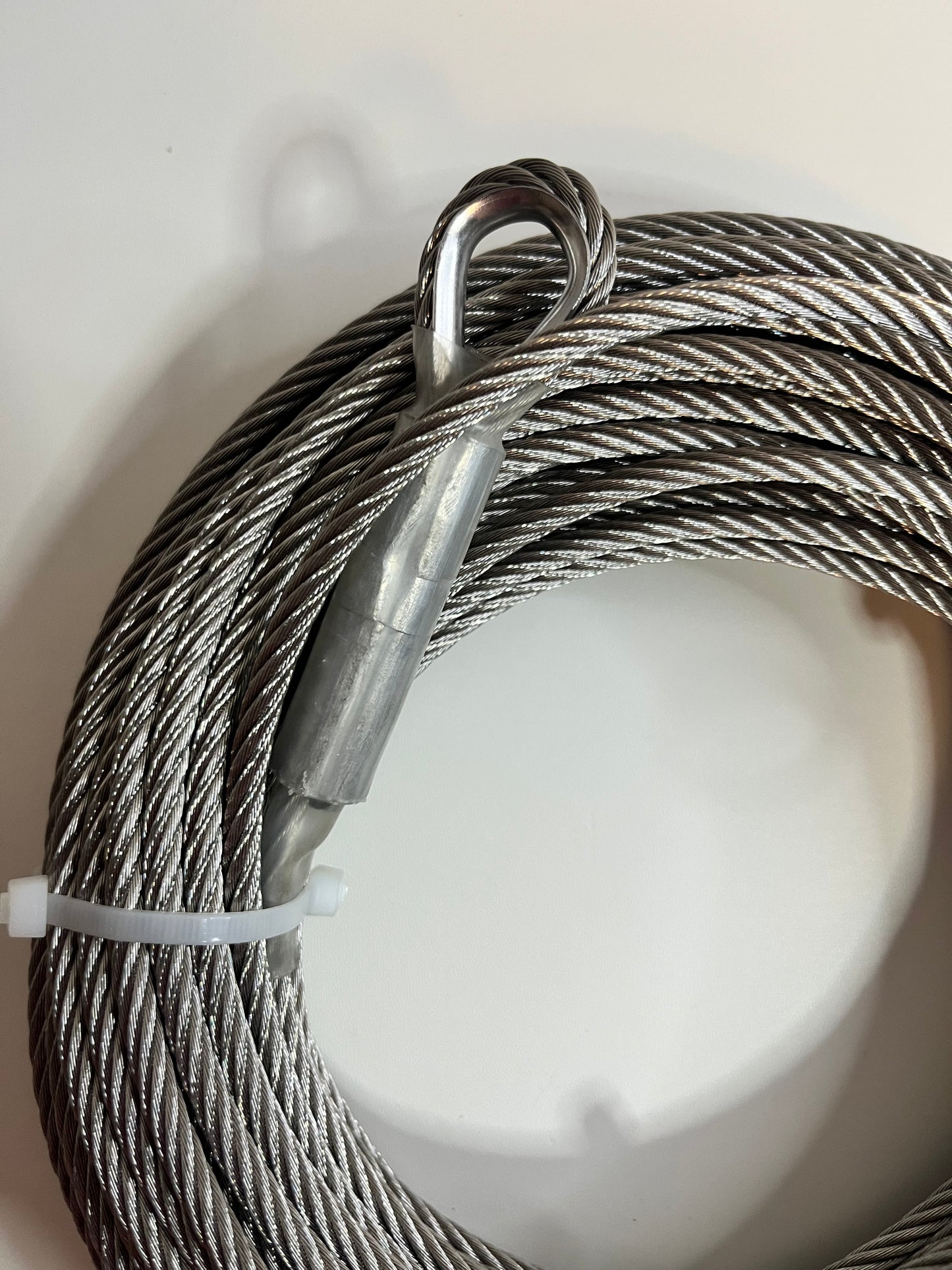 1/4" Stainless Steel Wire Rope 100FT – 7x19 304 Steel Cable with Loops for Deck Railing & Winch Use