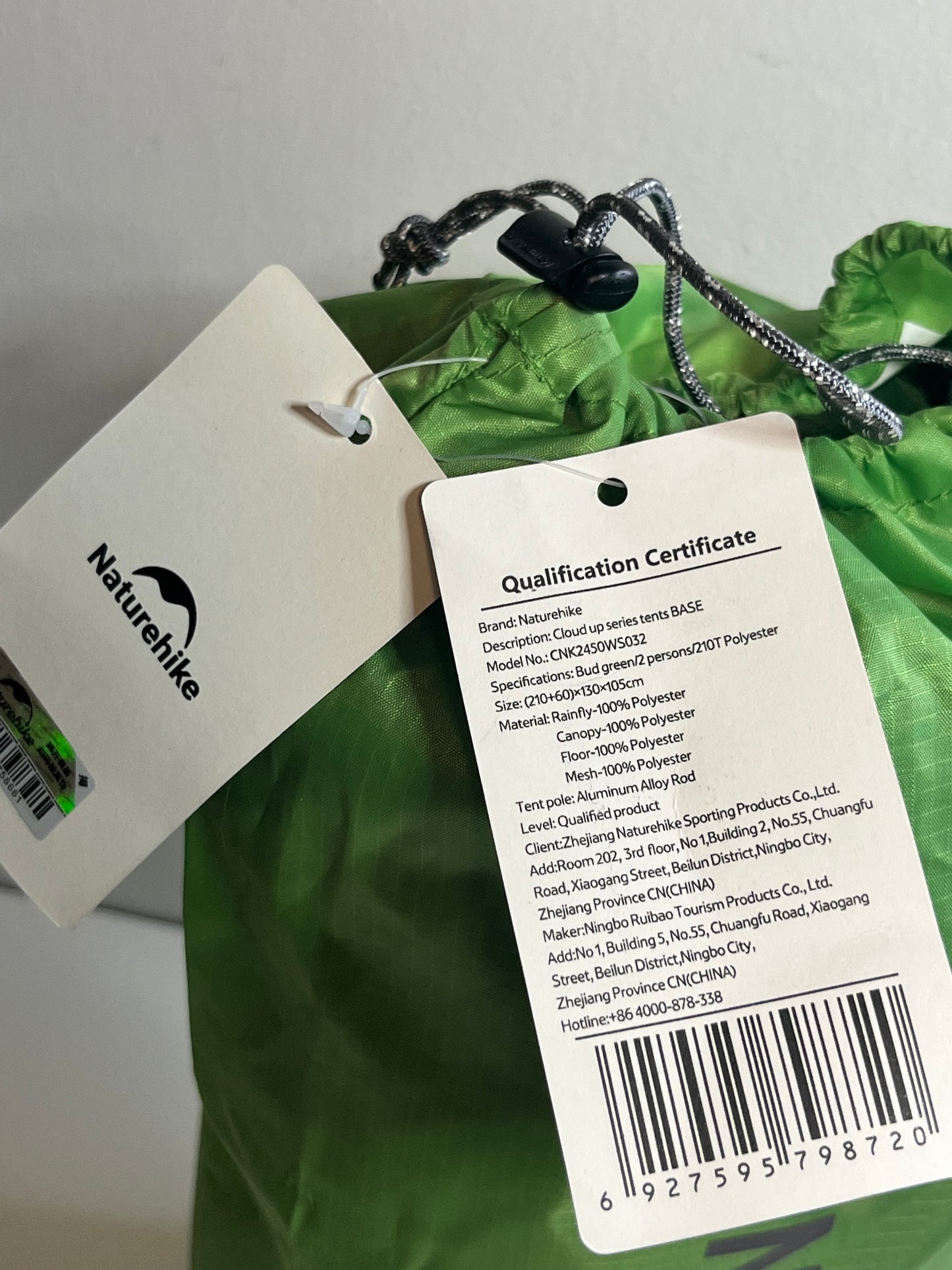 Naturehike Cloud Up BASE 2 Person Camping Tent – Ultralight Waterproof Backpacking Tent Bud Green