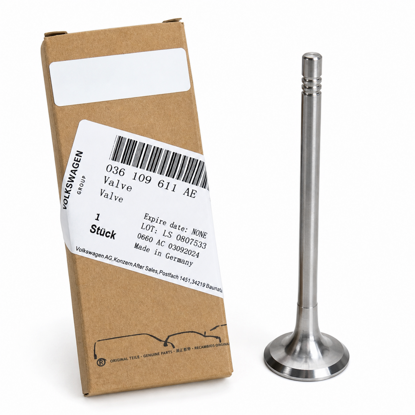 Volkswagen Engine Valve 036109611AE OEM Genuine VW Intake Exhaust Valve Made in Germany