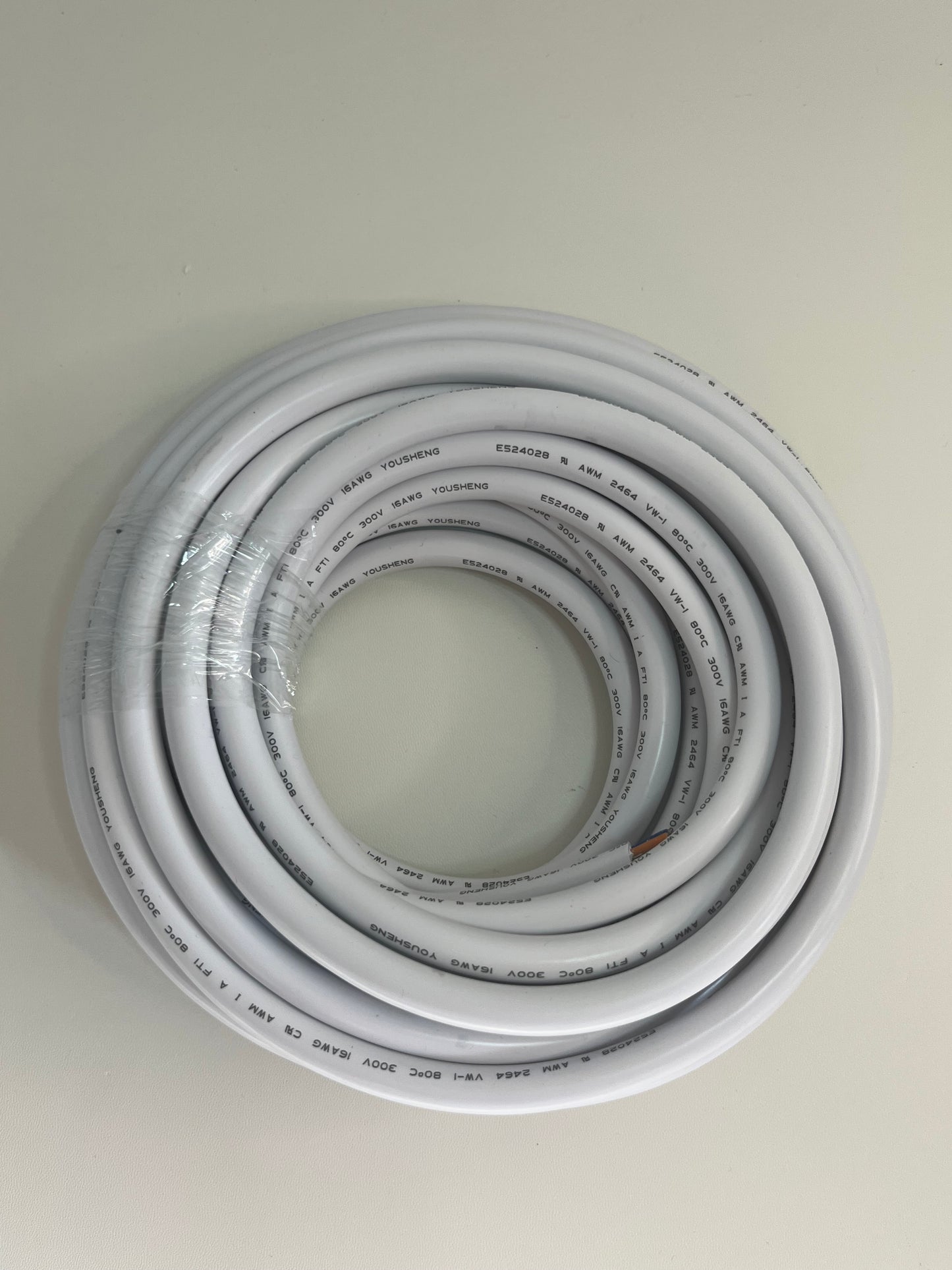 16 Gauge 7 Conductor Electrical Wire – 32.8FT White Stranded Low Voltage Cable