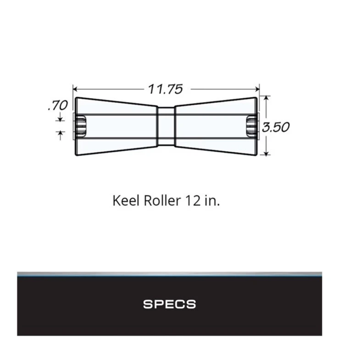 Tie Down 86282 Amber 12-Inch Keel Roller with Panel Bracket Assembly