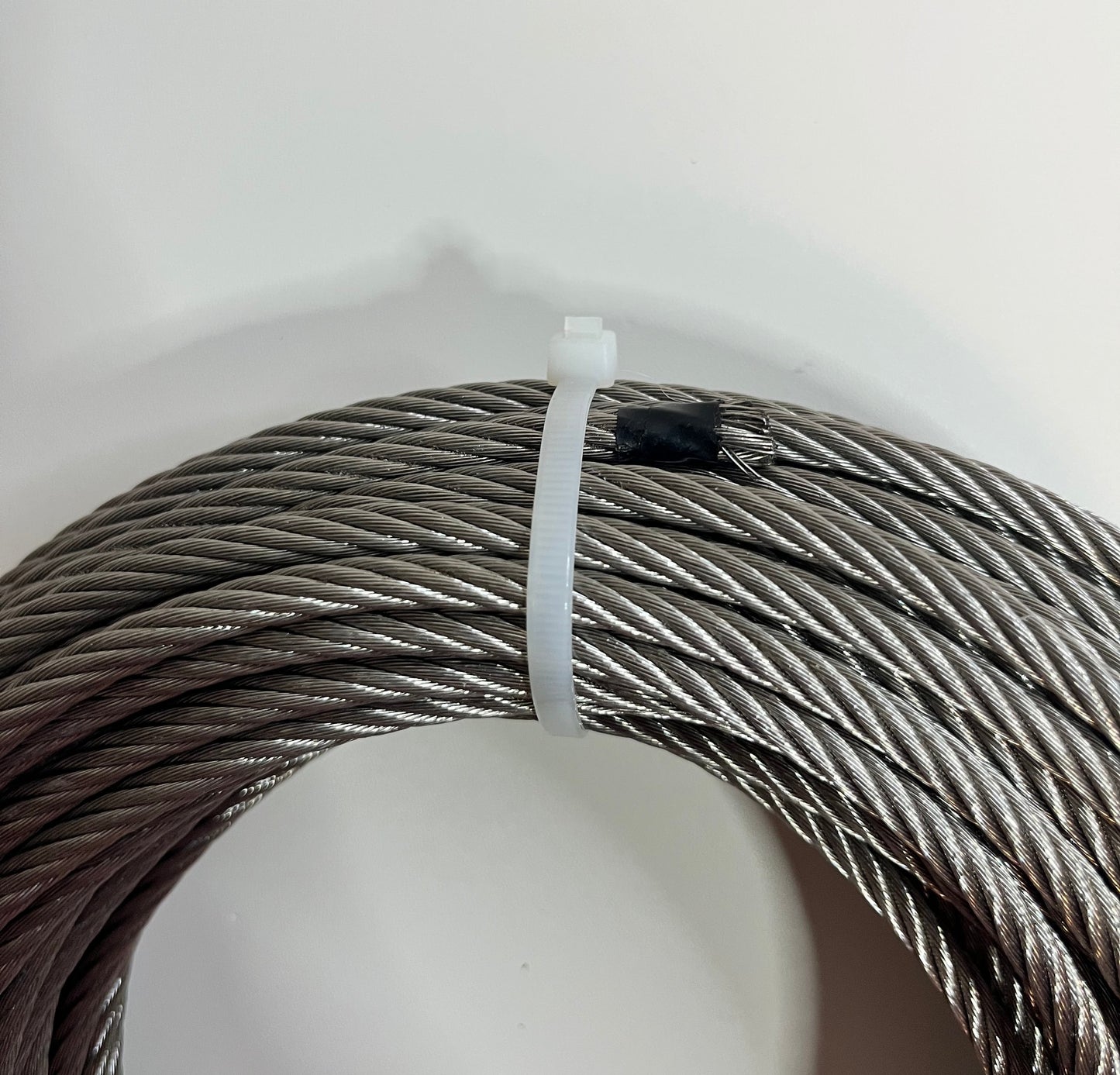 1/4" Stainless Steel Wire Rope 100FT – 7x19 304 Steel Cable with Loops for Deck Railing & Winch Use