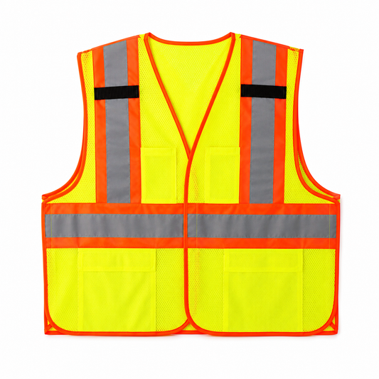 Body Guard Class 2 High Visibility Safety Vest L/XL – ANSI/ISEA Reflective Mesh Work Vest